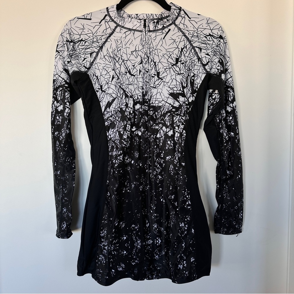 Black and White Abstract Women's Shorts Romper